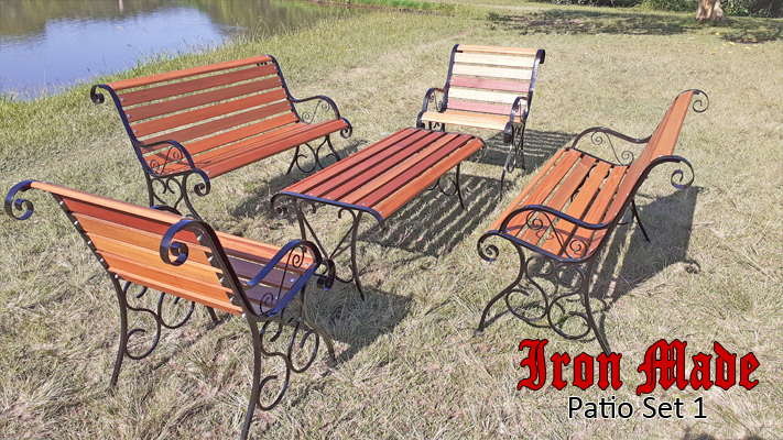 Beautifully Hand Crafted Wrought Iron and Balua Garden Furniture