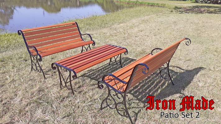 Beautifully Hand Crafted Wrought Iron and Balua Garden Furniture